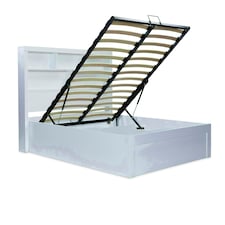Arizona White Wooden Bookcase Ottoman Storage Bed And Signature Platinum 2000 Pocket Sprung Mattress King Size N/A