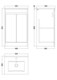 image 5 of Balterley Chartley Contemporary Floor Standing 2 Door Vanity Basin Unit, Minimalist Basin, 500mm, Smoked Red