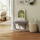 image 6 of HOMCOM Vintage Footstool Padded Seat X Shape Chair Velvet Cover Shabby Grey