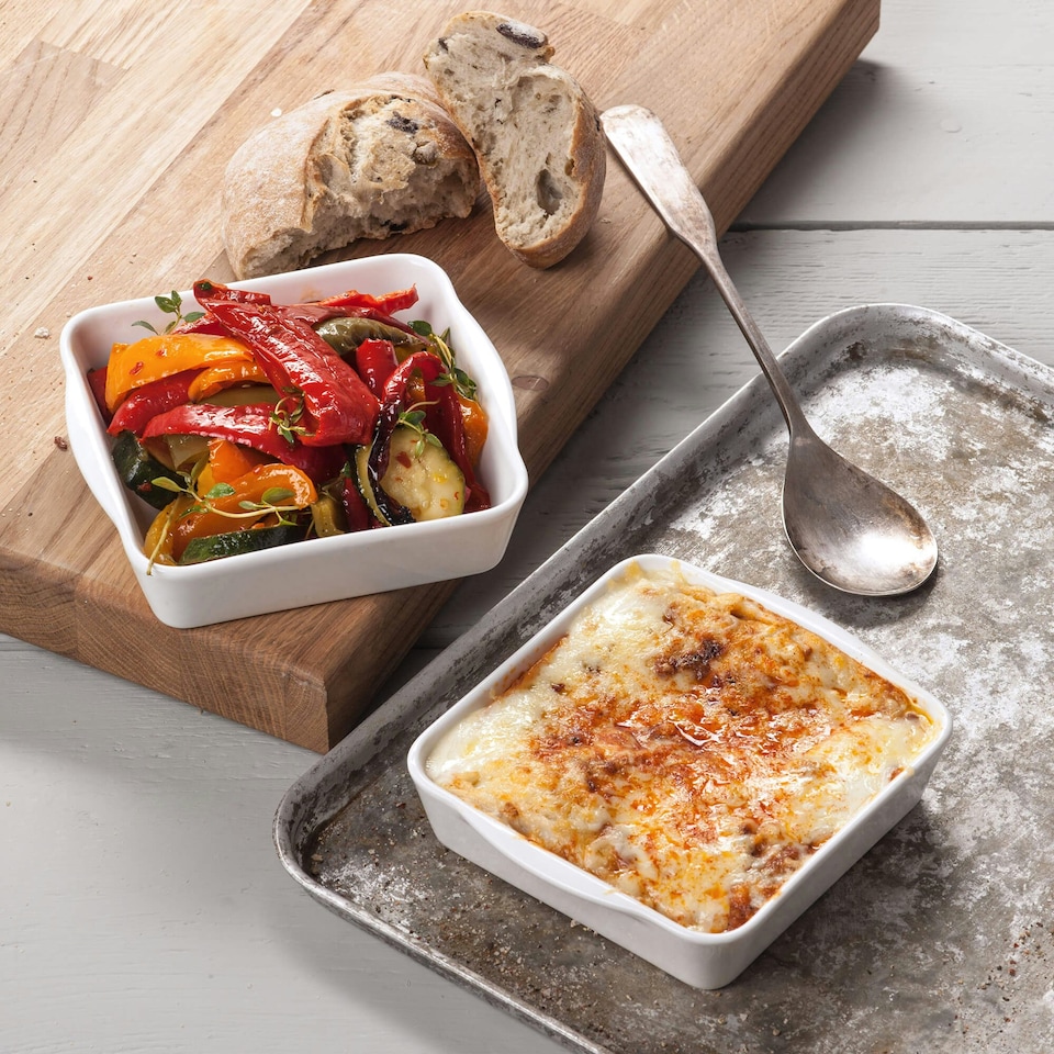 image 1 of Porcelain Square Baker, Set of 2 | Multi