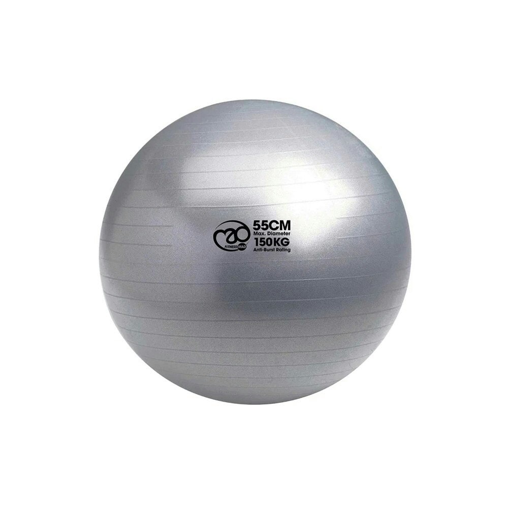 Fitness Mad Anti-Burst Swiss Ball - Silver - 55cm