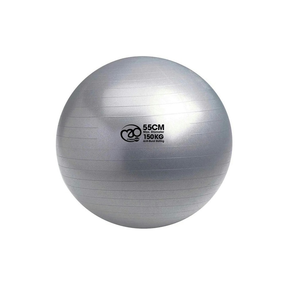 image 1 of Fitness Mad Anti-Burst Swiss Ball - Silver - 55cm