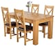 image 1 of Dakota 152 x 87cm Oak Dining Table and 4 Berkeley Brown Leather Chairs | Brown | Brown