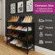 image 4 of Neo Black 4-Tier Bamboo Shoe Rack Wooden Shoe Storage Organiser Shelf for Hallway, Entrance Living Room | Black