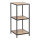 image 1 of Seaford Narrow Black Metal Bookcase with 2 Oak Shelves