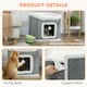 image 4 of PawHut Cat House for Indoor Kittens, 2-Level Cat Cave Bed with Fluffy Balls, Flush Top Bed, Kitten Barrel for Multi Kitties, Grey