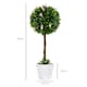 image 9 of HOMCOM Set of 2 Potted Artificial Plants Ball Tree with Flowers, Pink