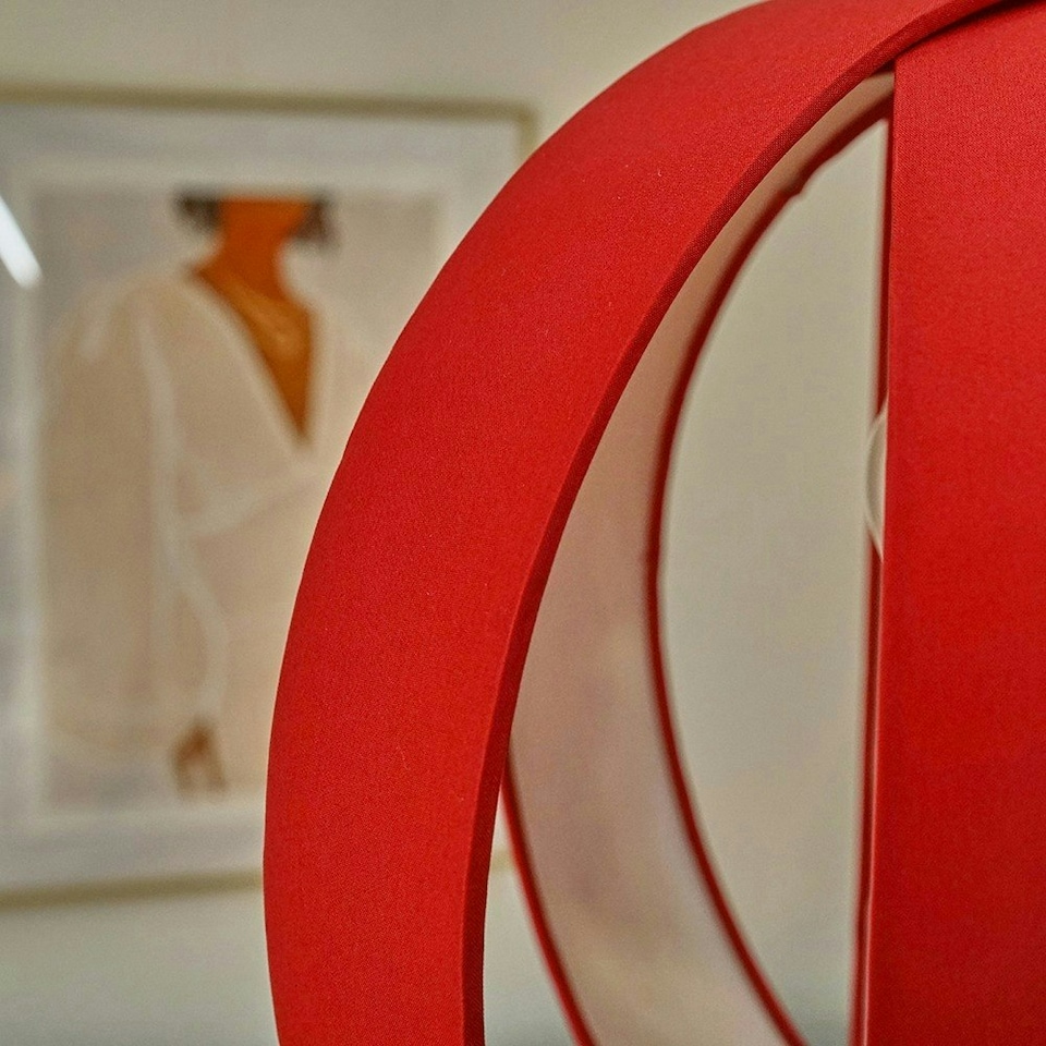 image 1 of ValueLights Red Modern Fabric Globe Ceiling Pendant Light Shade