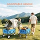 image 9 of Outsunny Folding Outdoor Storage Trolley Cart Bag Telescopic Handle Brakes Blue