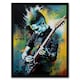 image 1 of Punk Music Yellow Guitarist Playing Home Decor Black Framed Wall Art Print A4
