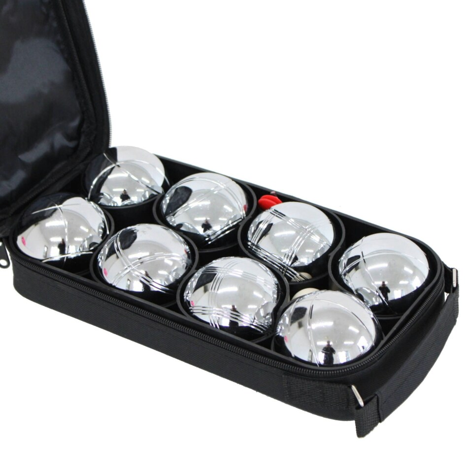 image 1 of Oypla 8pc French Boules Petanque Balls Garden Game Set with Carry Case