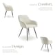 image 3 of Dining Chair Marilyn - corduroy look, upholstered, armchair, continuous backrest - Set of 2 Cream | Cream/Black
