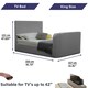 image 2 of Grey Velvet Criss Cross Ottoman TV Bed With Storage Smart Bed With Remote Control TV Footboard Operation – King Size