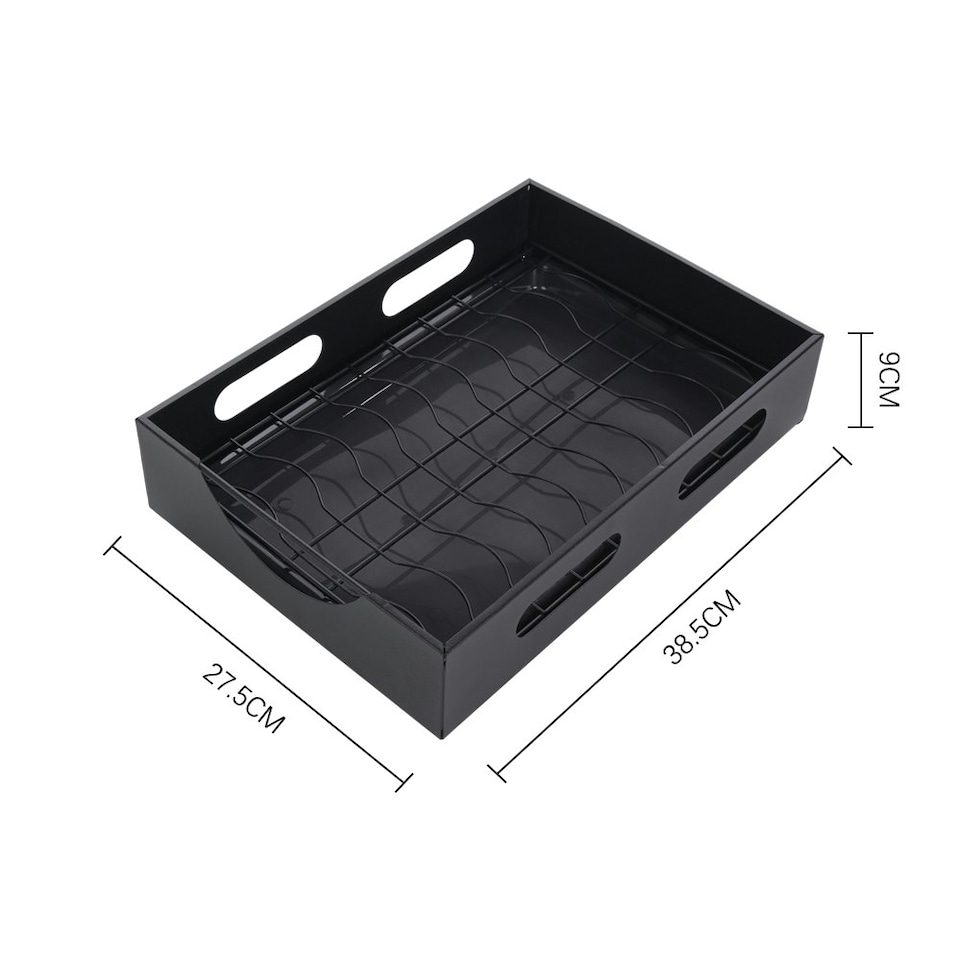 image 1 of Living and Home Black Steel Pull-Out Bowl Rack for Kitchen Storage