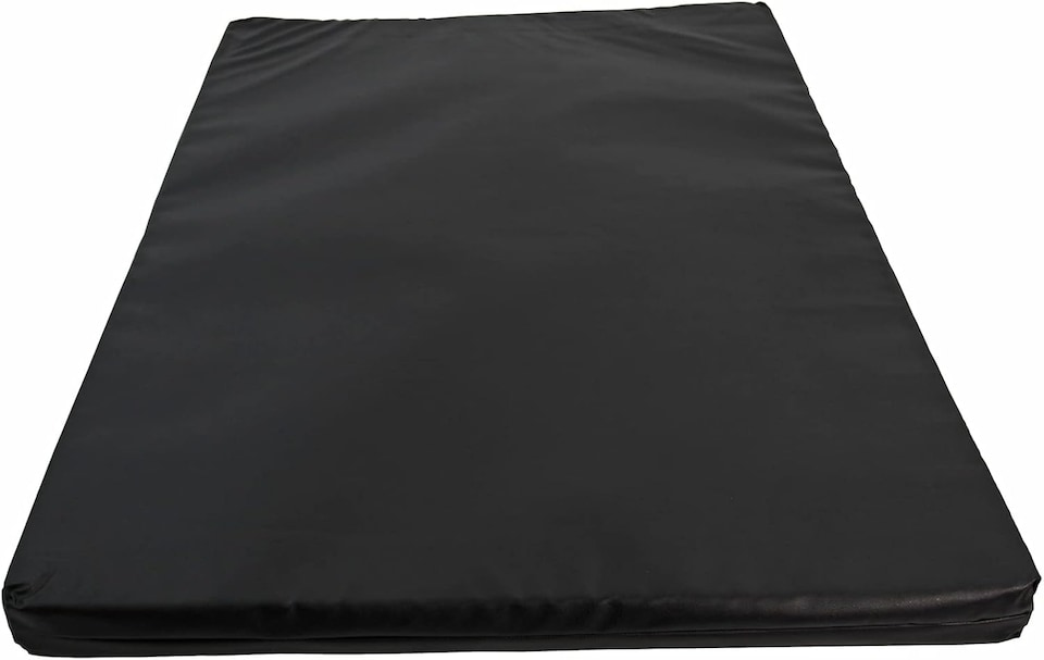 image 1 of Actiaspet Heavy Duty Waterproof Dog Crate Bed with Hard Wearing 1000D Polyester Faux Leather Outer (Black, XX Large)