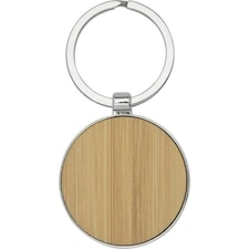 Avenue Nino Round Bamboo Keyring - Natural - One Size