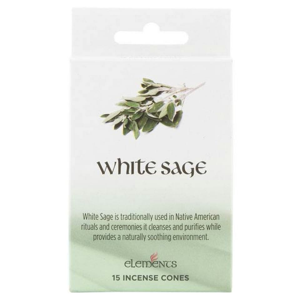 Elements White Sage Incense Cones (Box Of 12 Packs) - Green - One Size