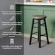 image 5 of Chef Vida Wooden Revolving Bar Stool, Black - Set of 2