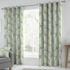 Fusion Matteo Eyelet Curtains Green
