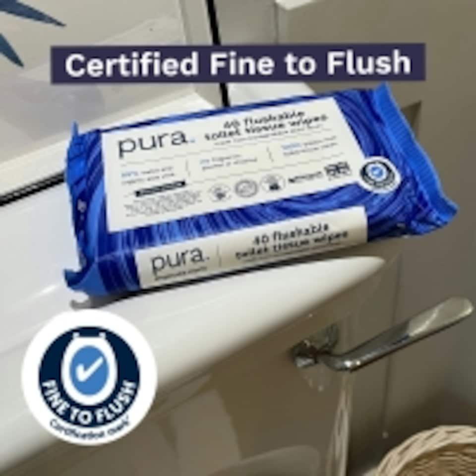 image 1 of Pura Flushable Moist Toilet Tissue Wipes 14x40pk