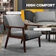 image 5 of HOMCOM Modern Accent Chair Upholstered Armchair for Bedroom Living Room Grey