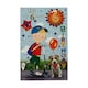 image 1 of Son Age 6 Boy Riding A Scooter Juvenile Birthday Card With Badge