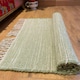 image 2 of Hush Hand Loomed Soft Rug in Muted Colours - Cotton - L75 x W120 cm - Pale Green