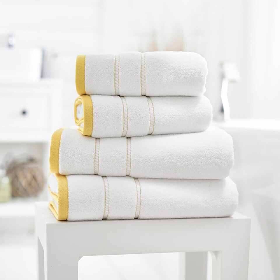 image 1 of Delamere Zero-Twist Luxury Cotton Towels – Ultra-Soft, Absorbent & Stylish White | Turquoise | Bath sheet