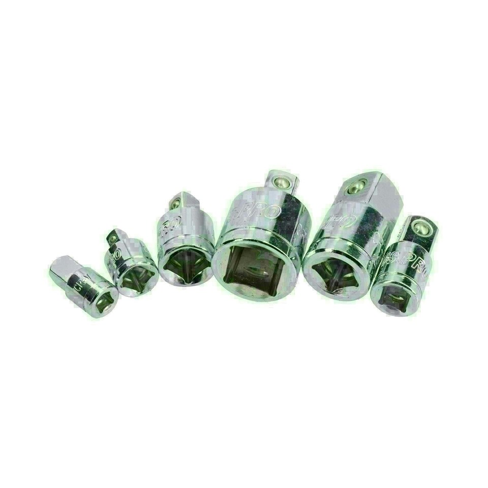 image 1 of 6pc Socket Reducer Adapter Adaptor Step Up Step Down Socket Converter Set