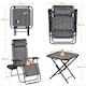 image 4 of Yaheetech 3PCS Zero Gravity Chairs & Table Set-Grey | Grey | Grey | One Size