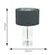 image 4 of ValueLights Jessy Glass Chrome Table Lamp Charcoal Chrome Inner Shade | Clear