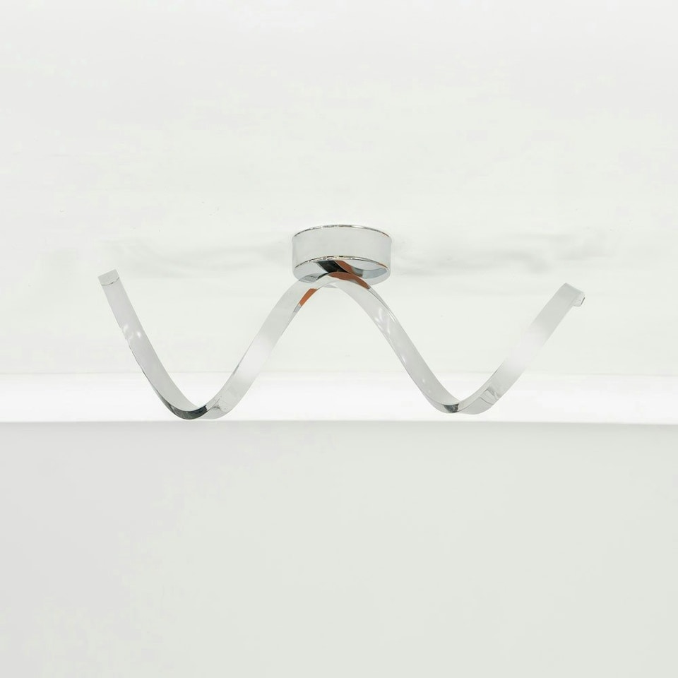 image 1 of ValueLights Infinity Chrome Single Twist Integrated LED Ceiling Light