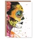 image 1 of Day Of The Dead Skull Face Woman Watercolour Birthday Card