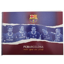 FC Barcelona Official 20 Page Football Crest Art/Drawing Sketch Pad - Scarlet/Blue - One Size