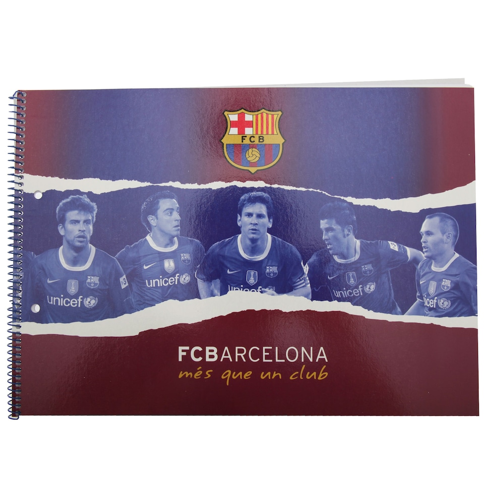 FC Barcelona Official 20 Page Football Crest Art/Drawing Sketch Pad - Scarlet/Blue - One Size