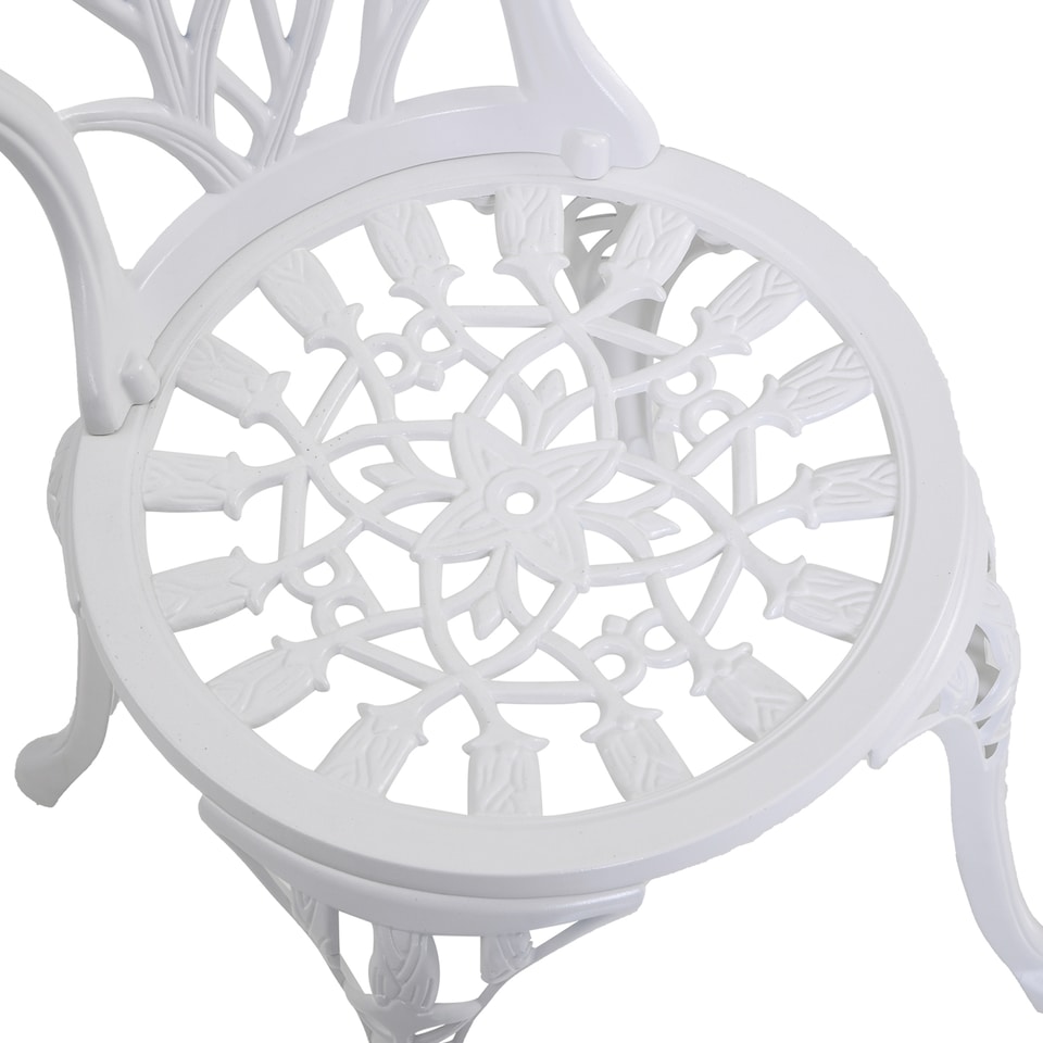 image 1 of Outsunny 3 Piece Bistro Set, Aluminium Garden Furniture with Umbrella Hole