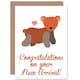 image 1 of New Arrival Patchwork Teddy Bear New Baby Card