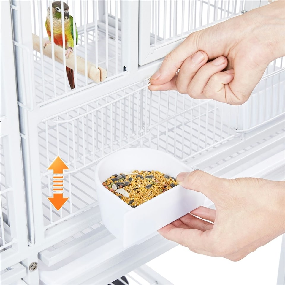 image 1 of Yaheetech 105 cm Tall Stackable and Divided Breeder Cage White