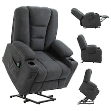 HOMCOM Riser and Recliner Chair w/ Remote, Lift Chair for Elderly, Charcoal Grey Grey | None