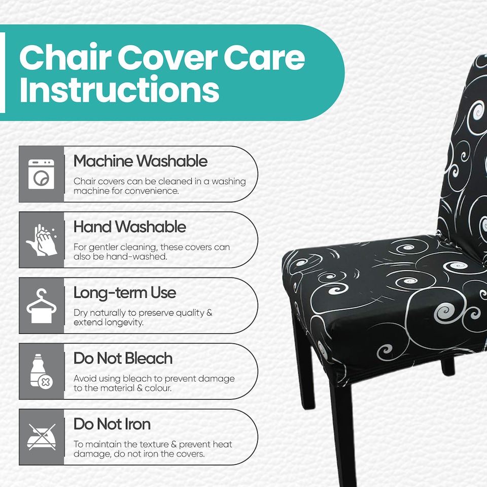 image 1 of High-Back Chair Covers, Universal Chair Protective Slipcover - Black