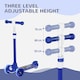 image 3 of AIYAPLAY Kids 3 Wheel Scooter for 2-6 Years Old w/ Adjustable Height, LED Light, TPE Handlebar 