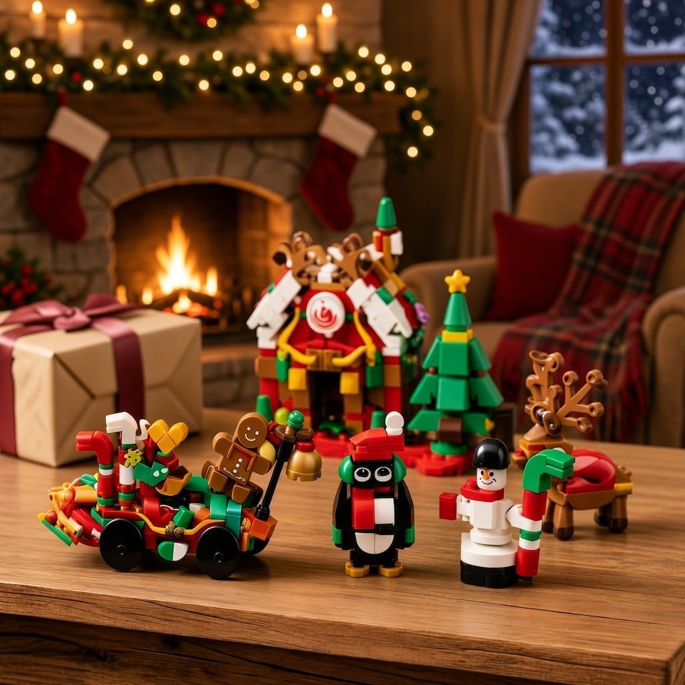 image 1 of Christmas Building Blocks Advent Calendar 24 Day Festive Construction Toy