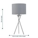 image 7 of First Choice Lighting Set of 2 Chrome Tripod Table Lamps with Grey Cotton Shades Chrome | Grey