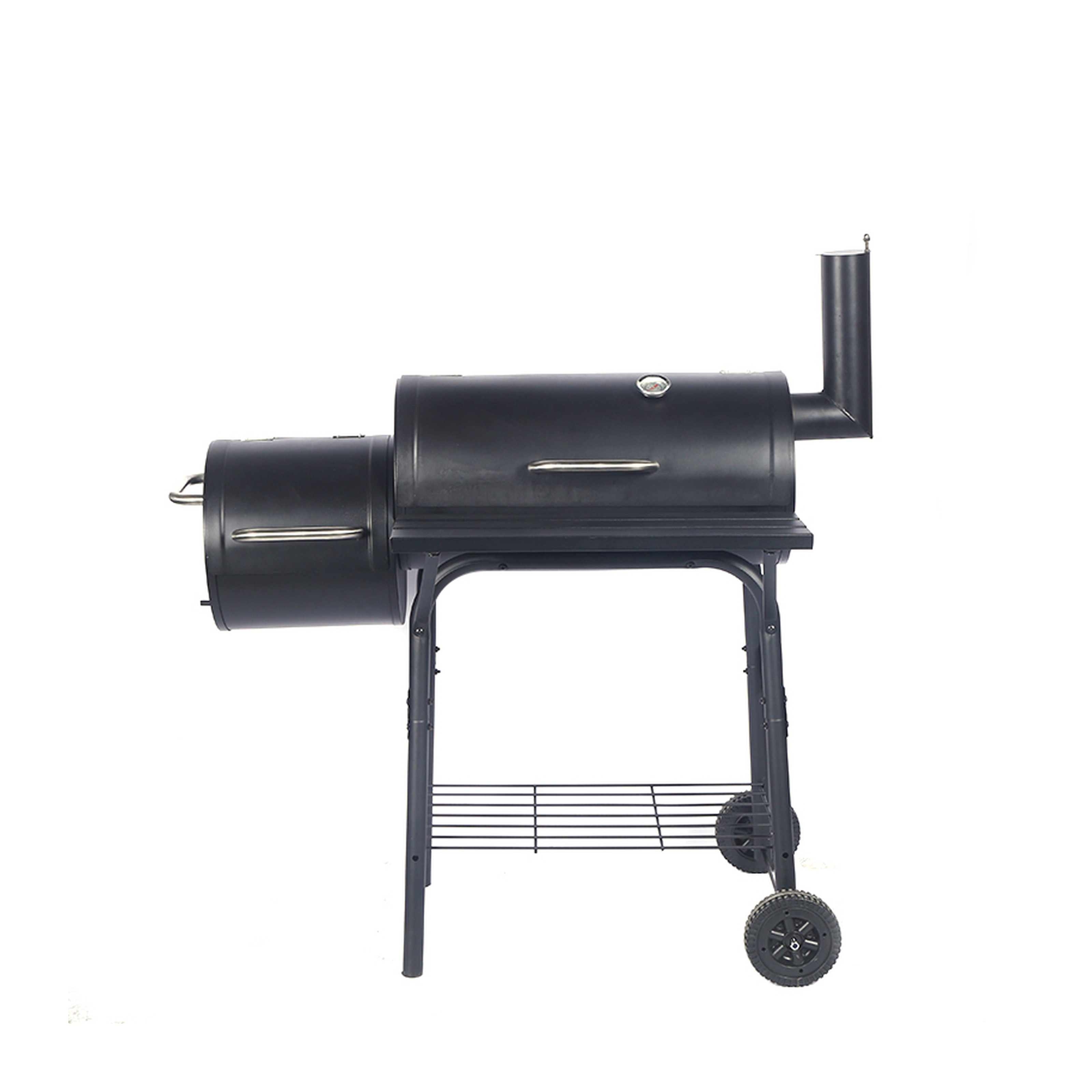 Groundlevel Alabama Alfs Smoker BBQ Charcoal Grill Outdoor Garden Barbecue Offset Side Smoker Compartment