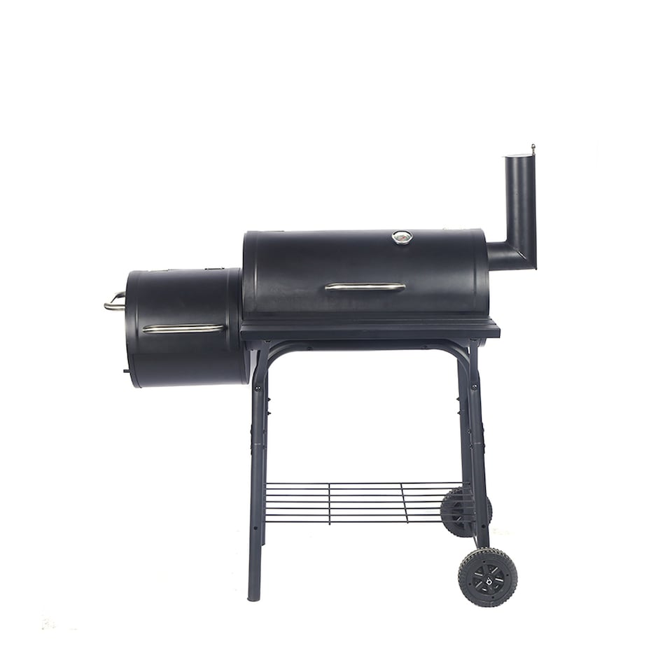 image 1 of Groundlevel Alabama Alfs Smoker BBQ Charcoal Grill Outdoor Garden Barbecue Offset Side Smoker Compartment