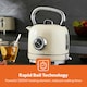 image 4 of GEEPAS Electric Kettle | Vintage Cordless Stainless Steel 1.8L, 3000W Retrovive Cream