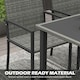 image 5 of Outsunny Rattan Garden Furniture for 4, Dining Table and Chairs, Grey