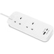 image 5 of Masterplug 20W USB Fast Charge 2 Socket Travel Extension UK to Europe