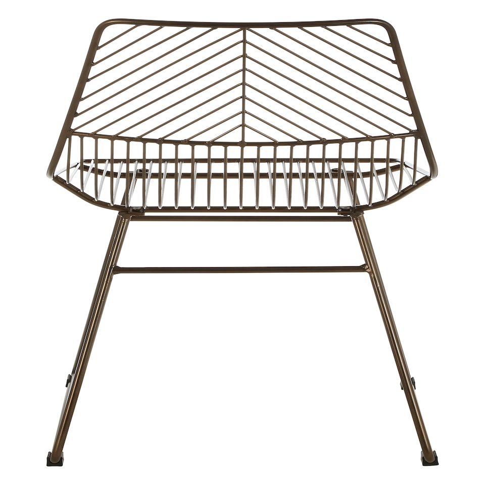 image 1 of Interioirs by Premier Small Bronze Metal Wire Chair, Sturdy Metal Chair for Kitchen, Outdoor Tapered Metal Chair for Patio, Lawn