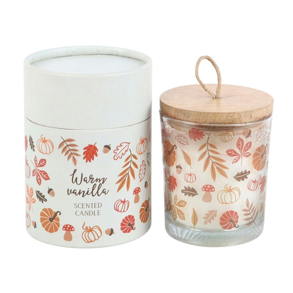 image 1 of Autumn Leaves Warm Vanilla Scented Jar Candle